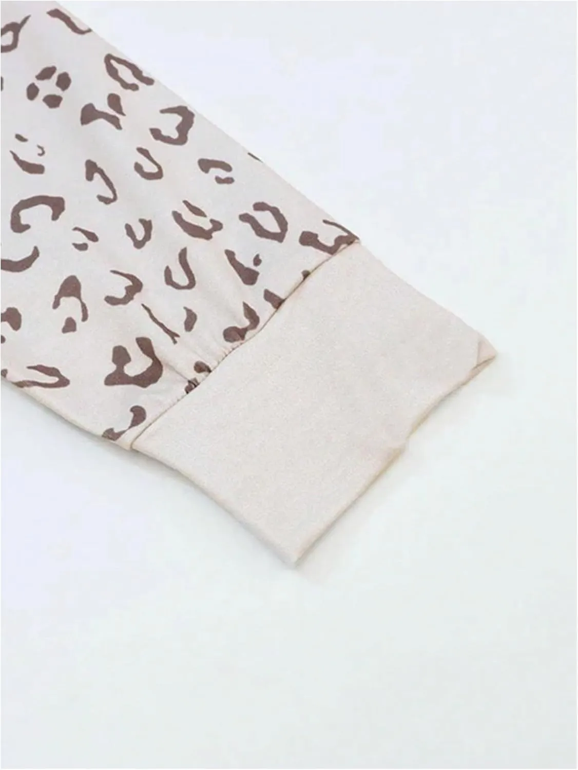 MakeMeChic Women's Leopard Print Hooded Sweatshirt Drawstring Long Sleeve Pocket Hoodie