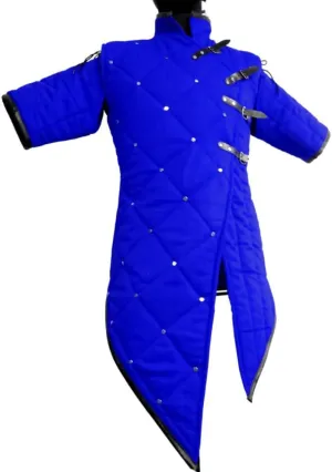 Medieval Viking Gambeson Aketon Coat - Thick Padded Cotton LARP Cosplay Armor, Half Sleeve, Halloween Costume