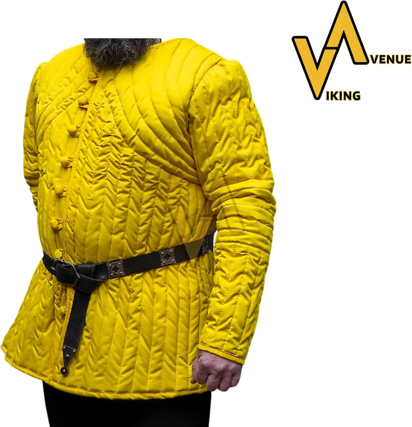 Medievel Thick Padded Cotton Yellow Gmabeson Aketon Coat Costume Protective for Reanctment of SCA LARP