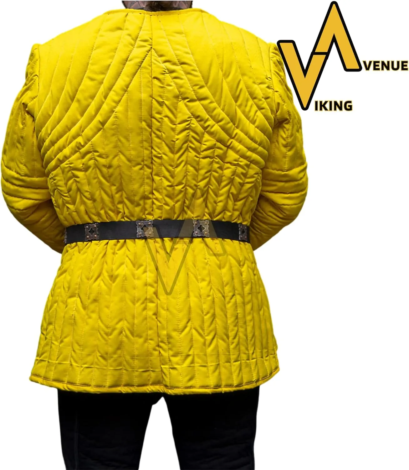 Medievel Thick Padded Cotton Yellow Gmabeson Aketon Coat Costume Protective for Reanctment of SCA LARP
