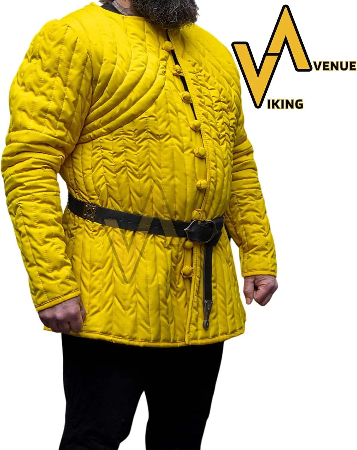 Medievel Thick Padded Cotton Yellow Gmabeson Aketon Coat Costume Protective for Reanctment of SCA LARP
