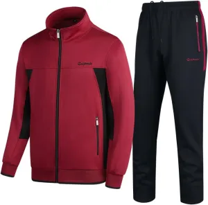 Men's Casual Athletic Tracksuit Long Sleeve Sweatsuit Set Full Zip Running Jacket and Pants 2 Piece Outfits