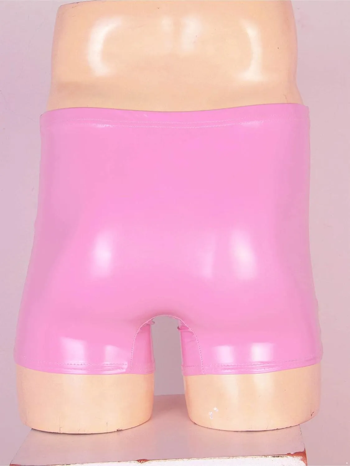 Men's Faux Leather Low Rise Pouch Trunks Shorts Underwear Hot Pants Bikini Briefs