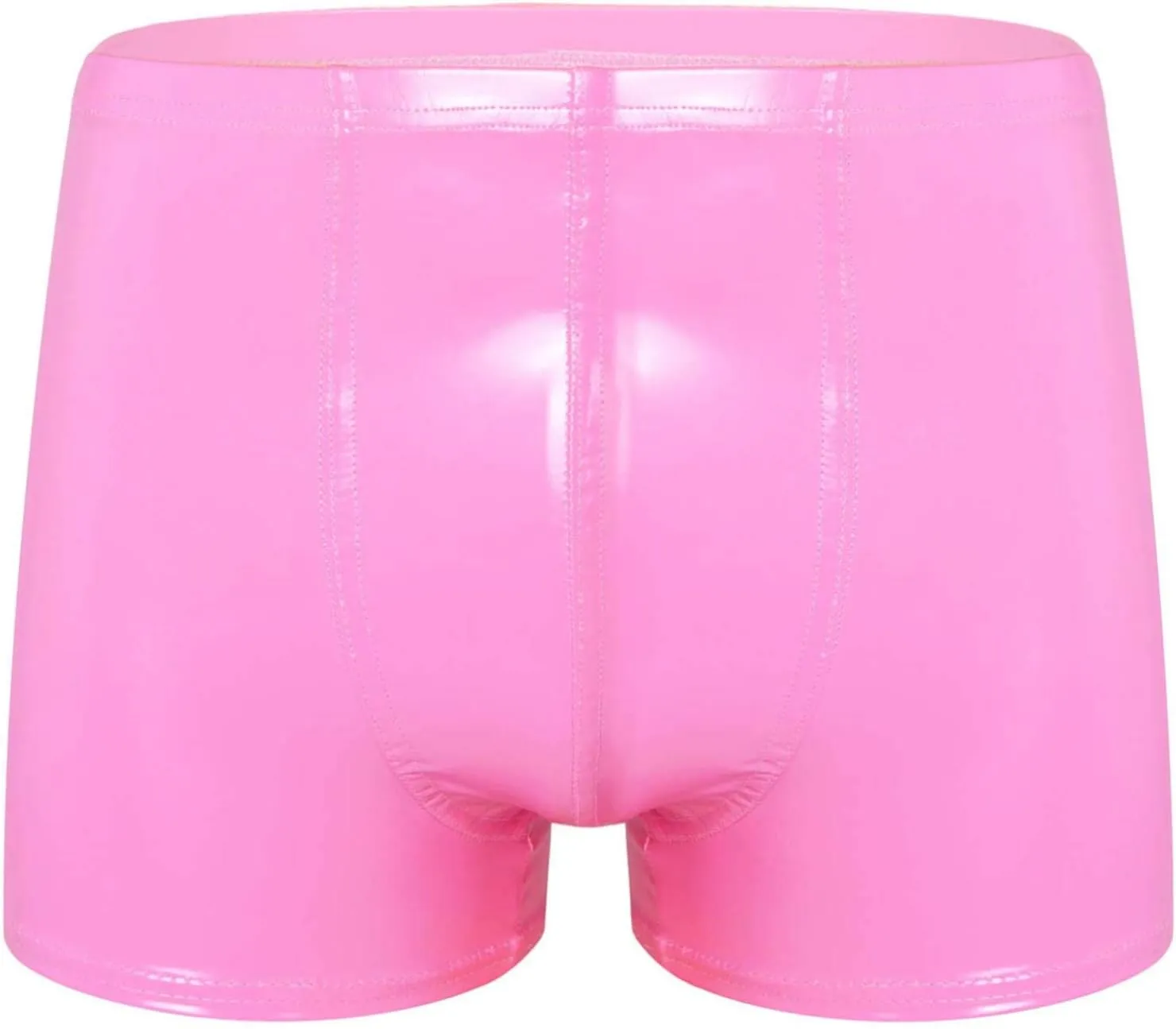 Men's Faux Leather Low Rise Pouch Trunks Shorts Underwear Hot Pants Bikini Briefs