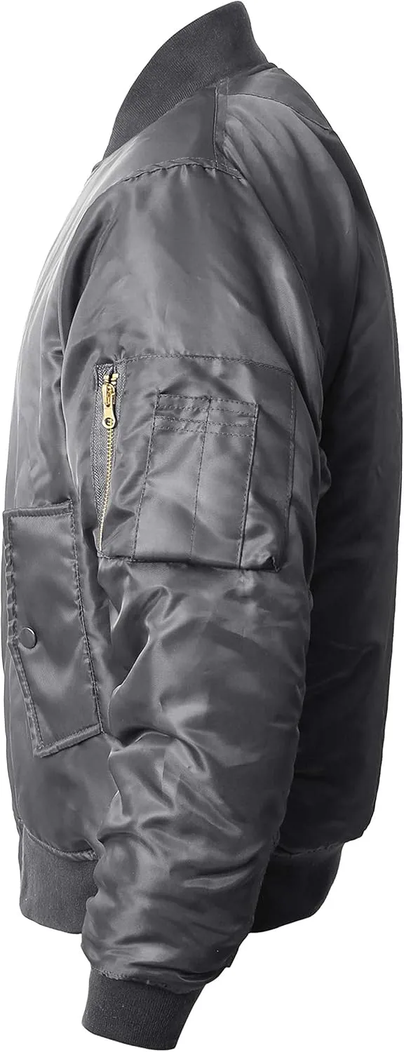 Mens MA-1 Flight Bomber Jacket Active Casual Military Outwear