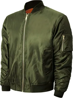 Mens MA-1 Flight Bomber Jacket Active Casual Military Outwear