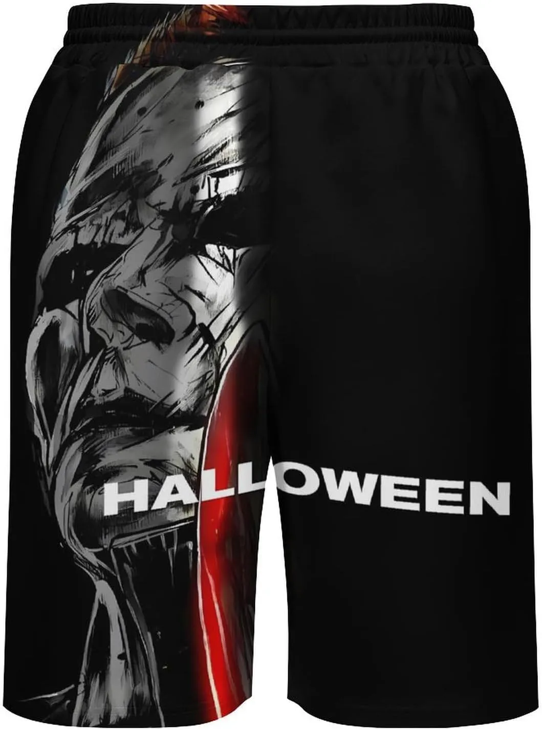 Men's Short Sweatpants Halloween Michael Myers Beachwear Hawaiian Short Pants Swimsuits Beach Shorts with Pockets