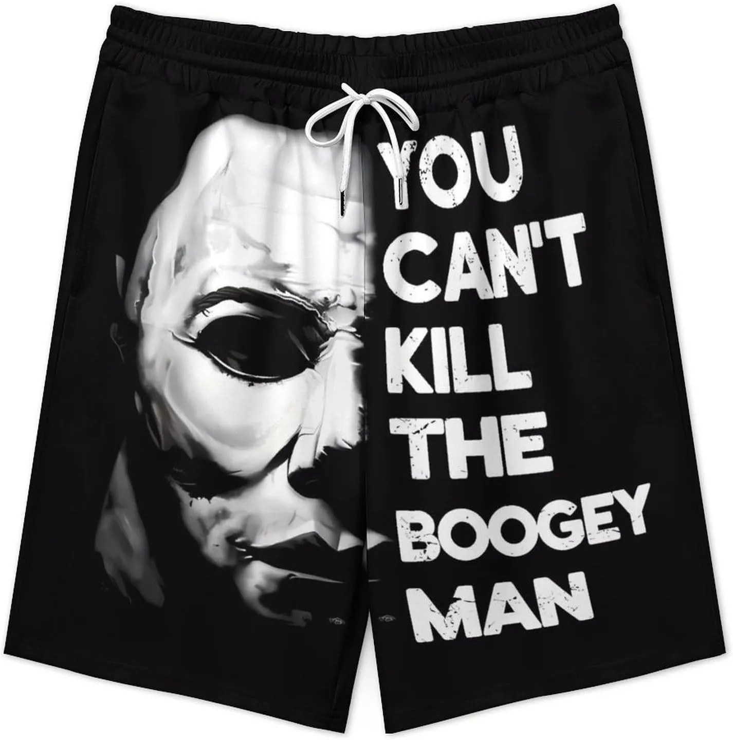 Men's Short Sweatpants Halloween Michael Myers Beachwear Hawaiian Short Pants Swimsuits Beach Shorts with Pockets