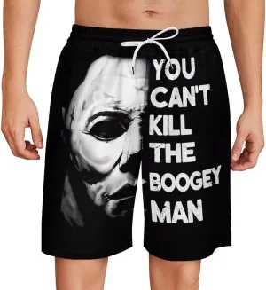 Men's Short Sweatpants Halloween Michael Myers Beachwear Hawaiian Short Pants Swimsuits Beach Shorts with Pockets