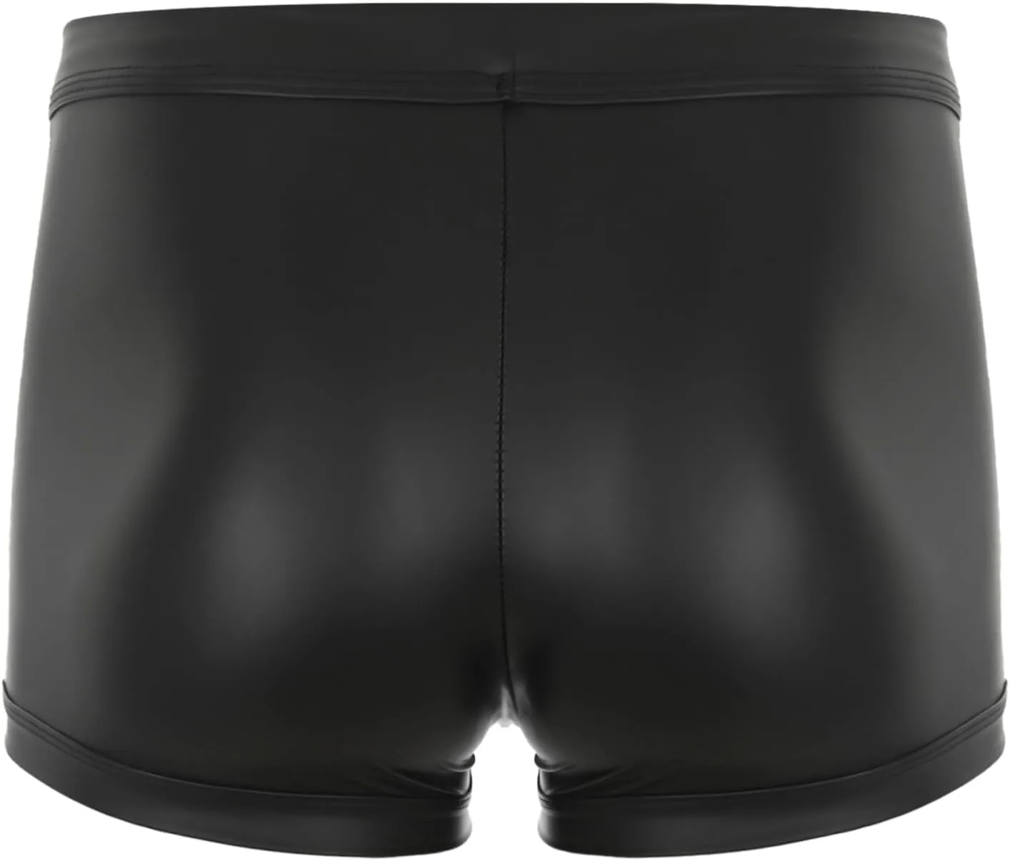 Men's Wet Look Latex PVC Leather Shorts Stars Rivets Pouch Boxer Brief Clubwear Hot Pants