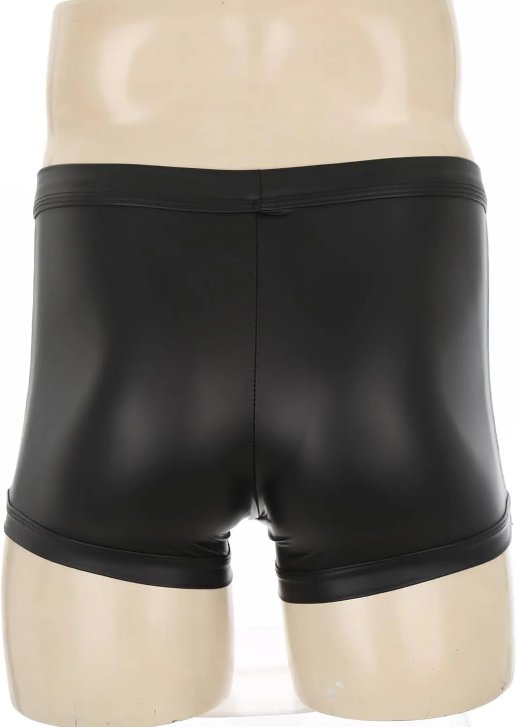 Men's Wet Look Latex PVC Leather Shorts Stars Rivets Pouch Boxer Brief Clubwear Hot Pants
