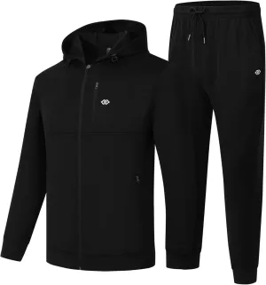 MoFiz Men's Tracksuits Set Full Zip Running Sweatsuit For Men Long Sleeve Causal 2 Piece Outfits Jogging Suits