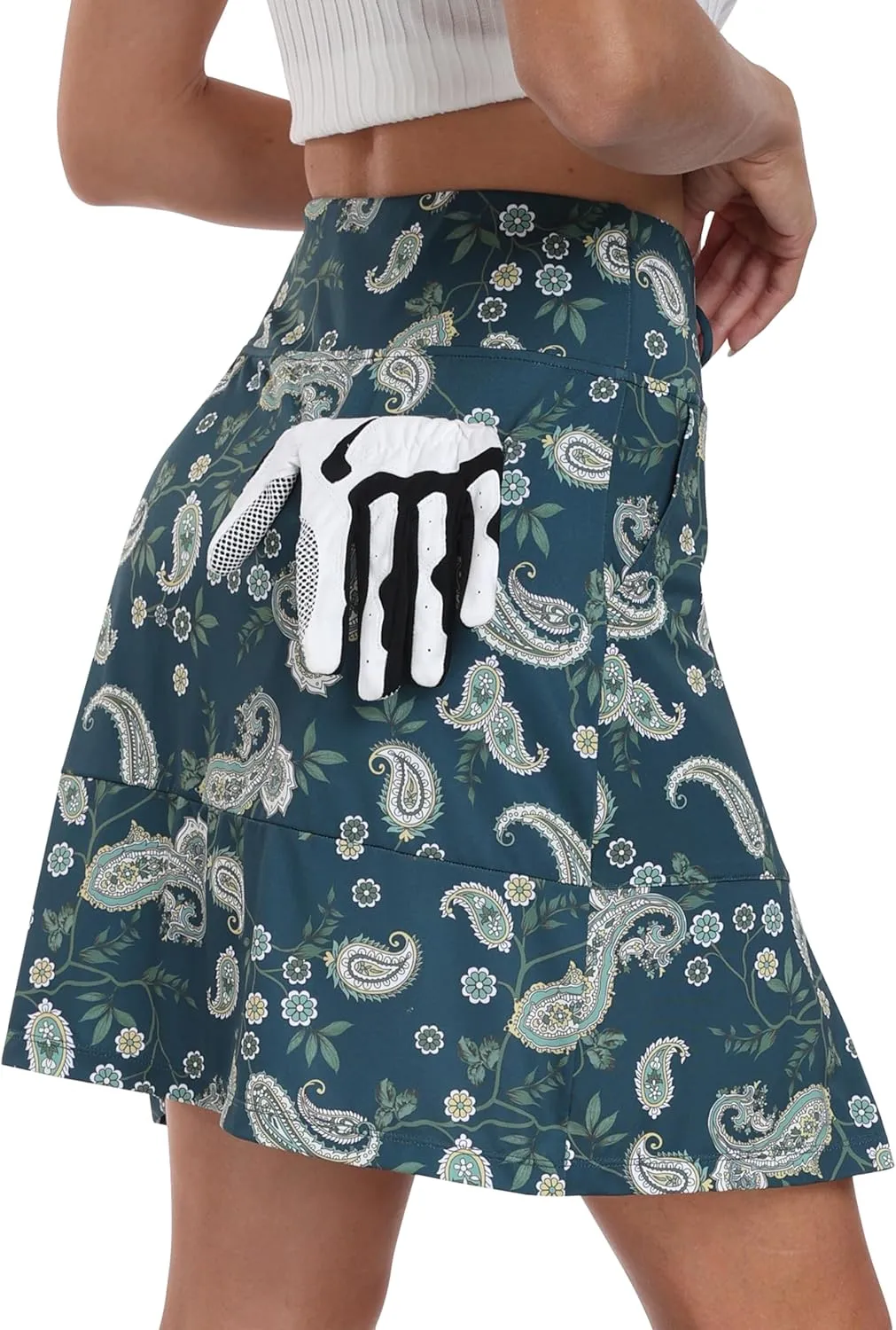 MoFiz Women's Golf Skirts Knee Length Drawstring Athletic Tennis Skort Modest Long Sport Active Casual Summer Skirt Pockets