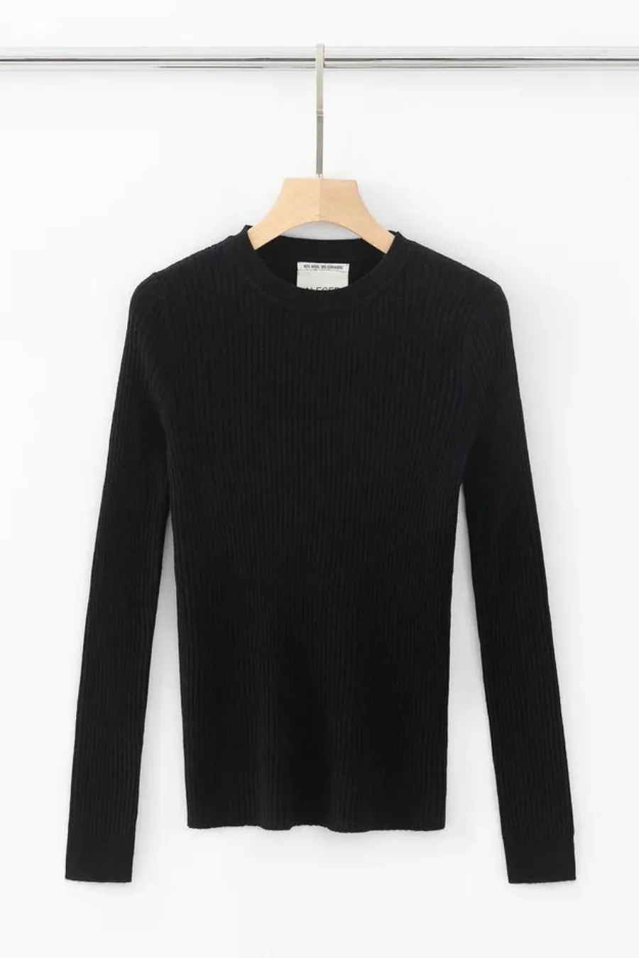 N.31 Cashmere Blend New Skinny Rib Crew Black