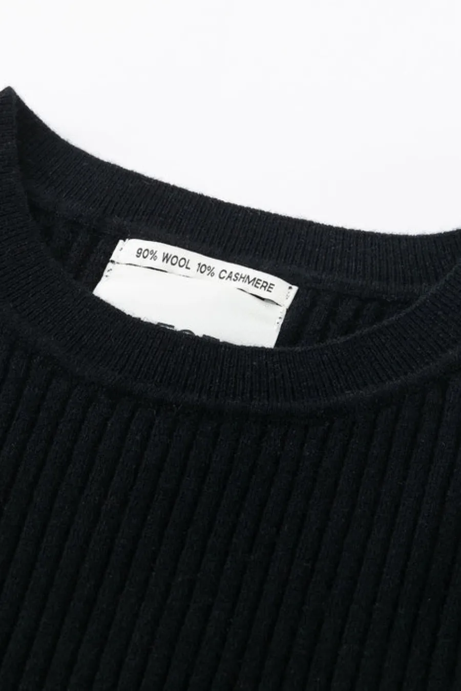 N.31 Cashmere Blend New Skinny Rib Crew Black
