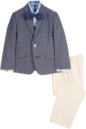 Nautica Boys' 4-Piece Suit Set with Dress Shirt, Tie, Jacket, and Pants
