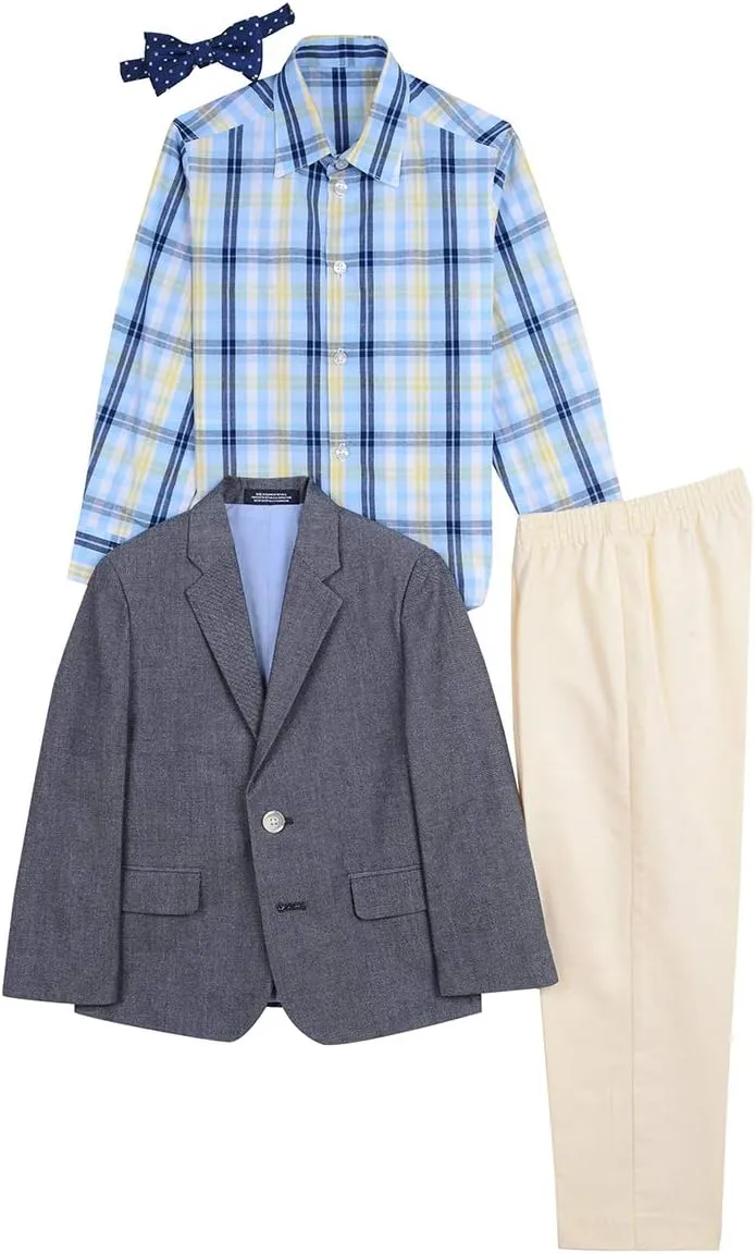 Nautica Boys' 4-Piece Suit Set with Dress Shirt, Tie, Jacket, and Pants