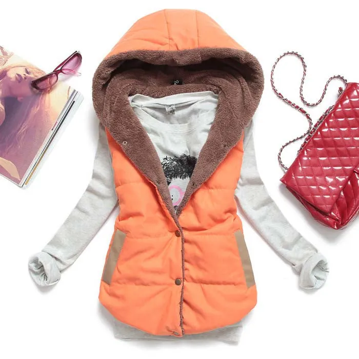 New Hot Women Vests Plus Size Sleeveless Vest Femininas Cotton Vests Hoody  jacket Women Waistcoat