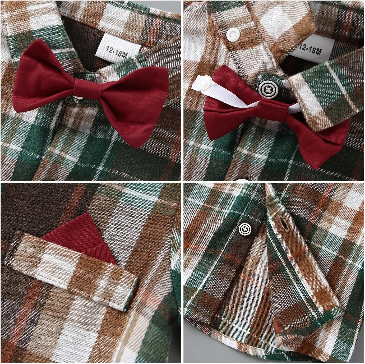 nilikastta Toddler Boy Outfit Boy Suit Boy Dress Shirt with Bowtie/Suspender Pants Gentleman Wedding Outfits 1-10 Years
