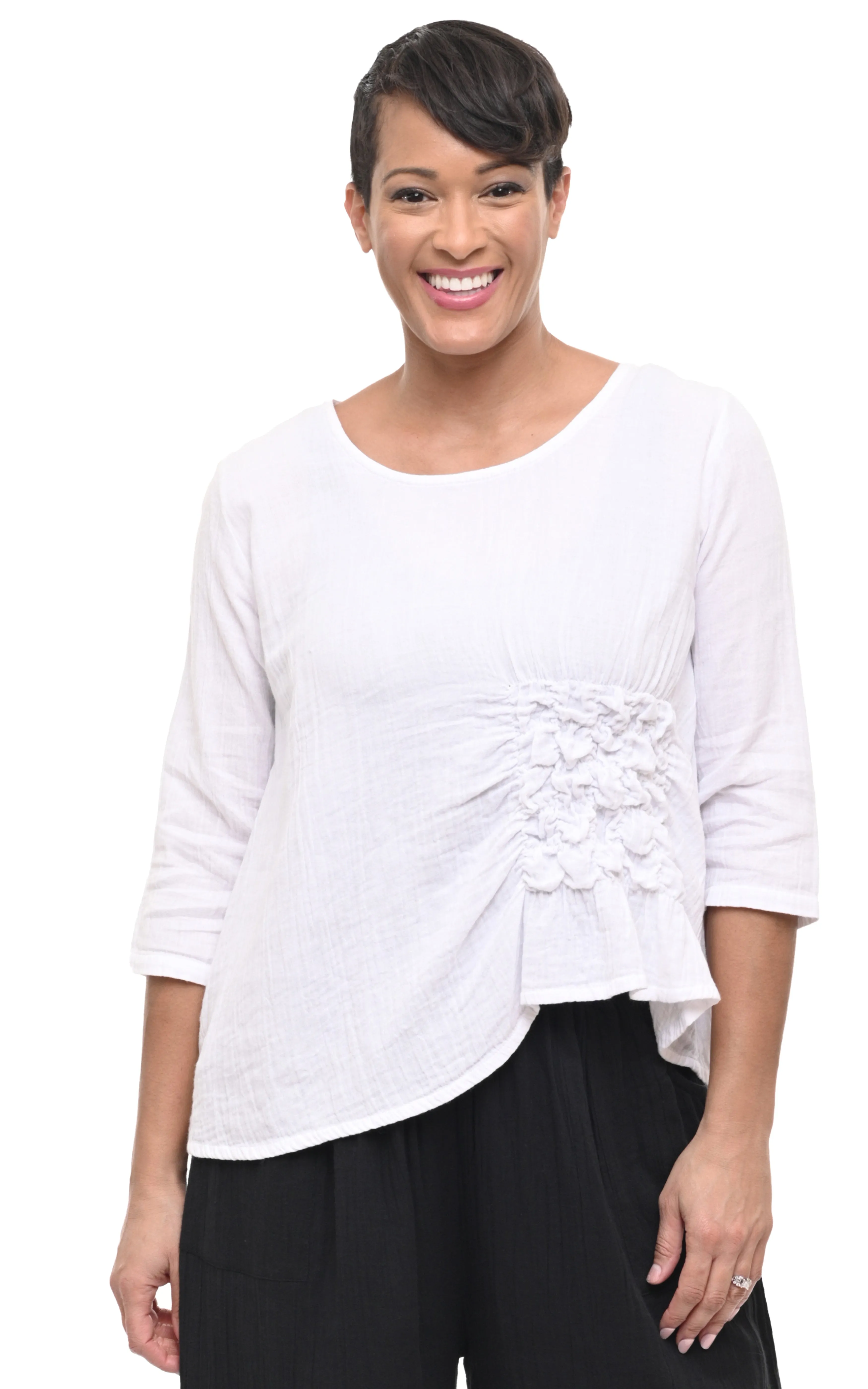 Olga Womens Top Gauze in White