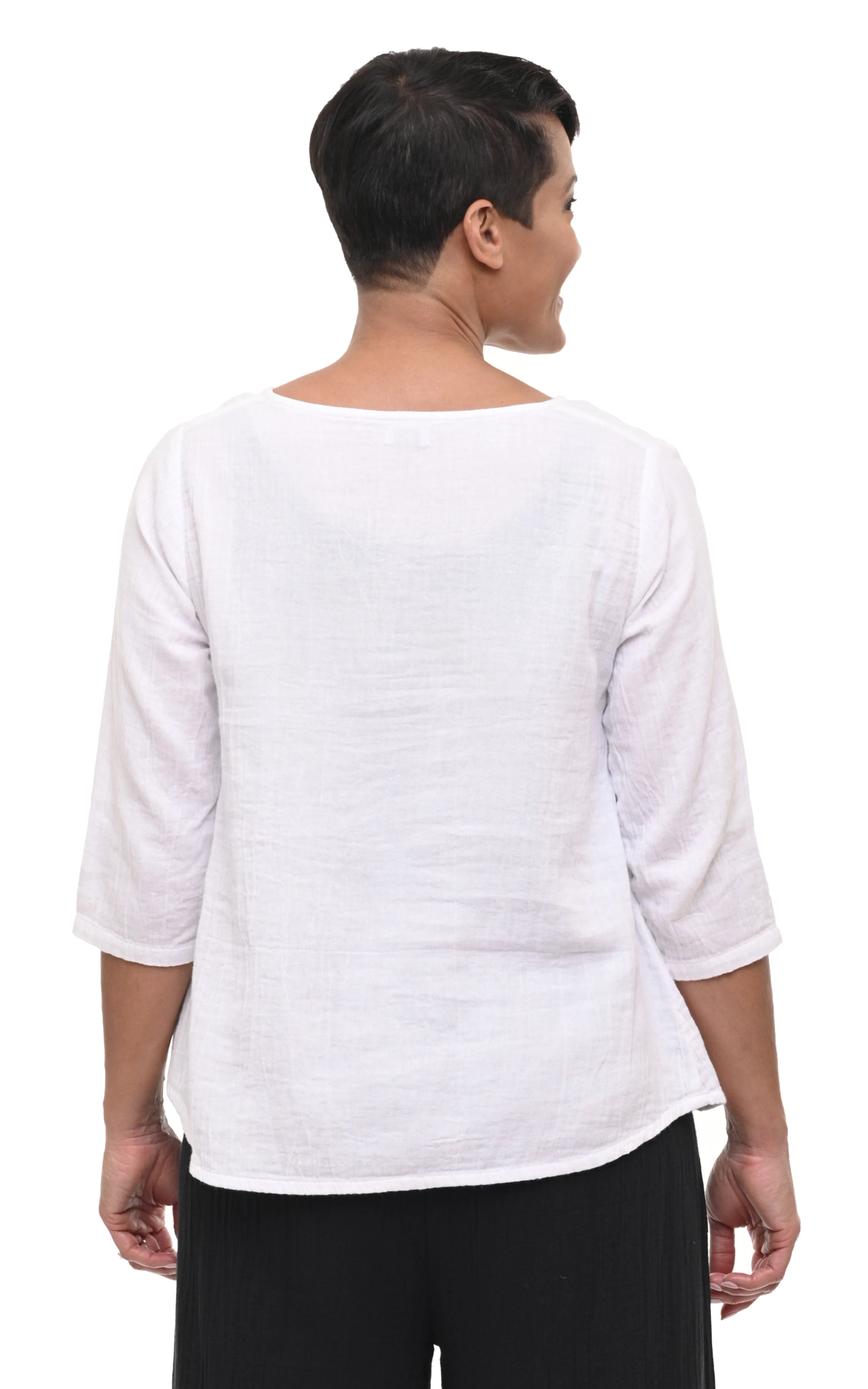 Olga Womens Top Gauze in White