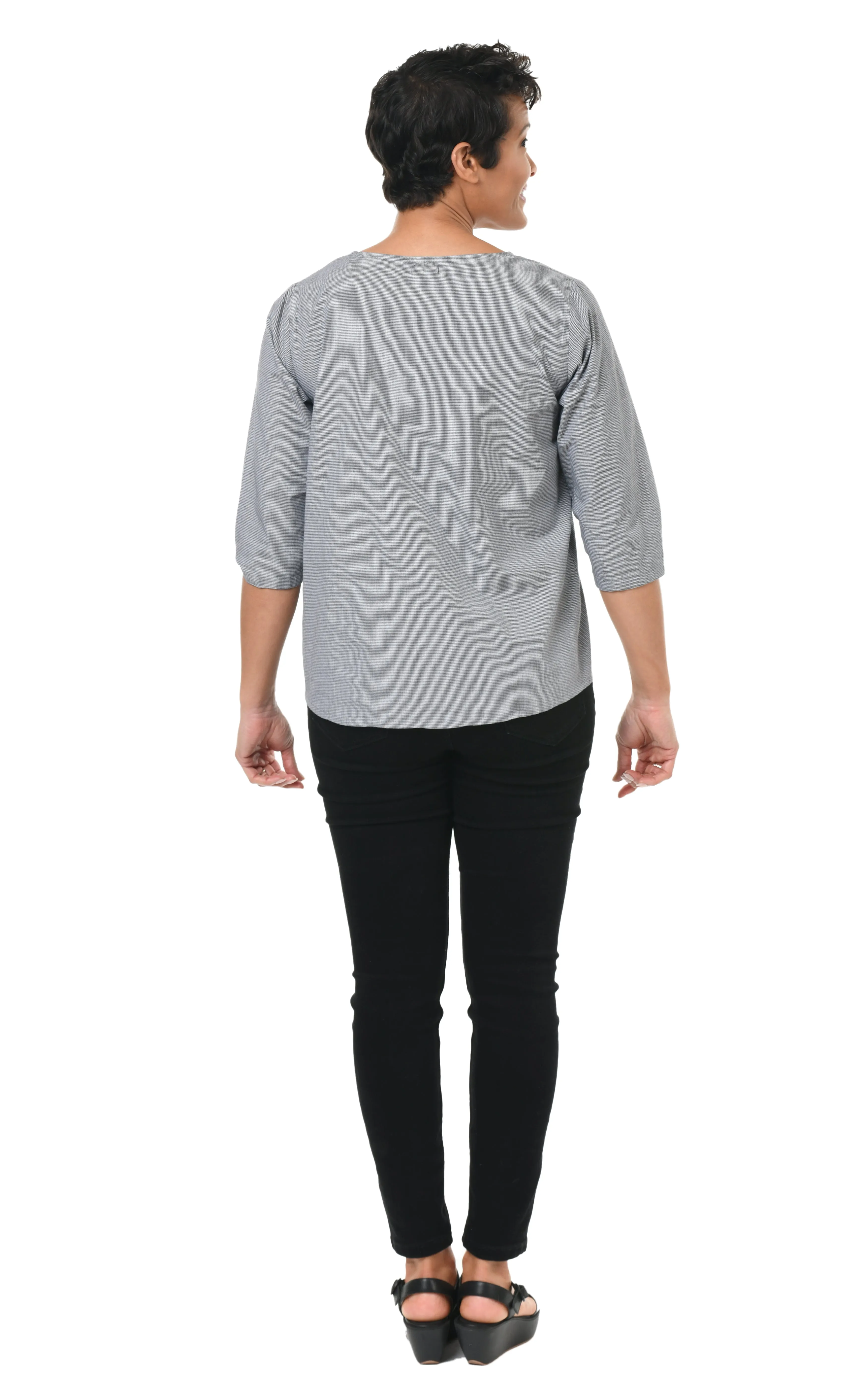 Olga Womens Top in Camden Check