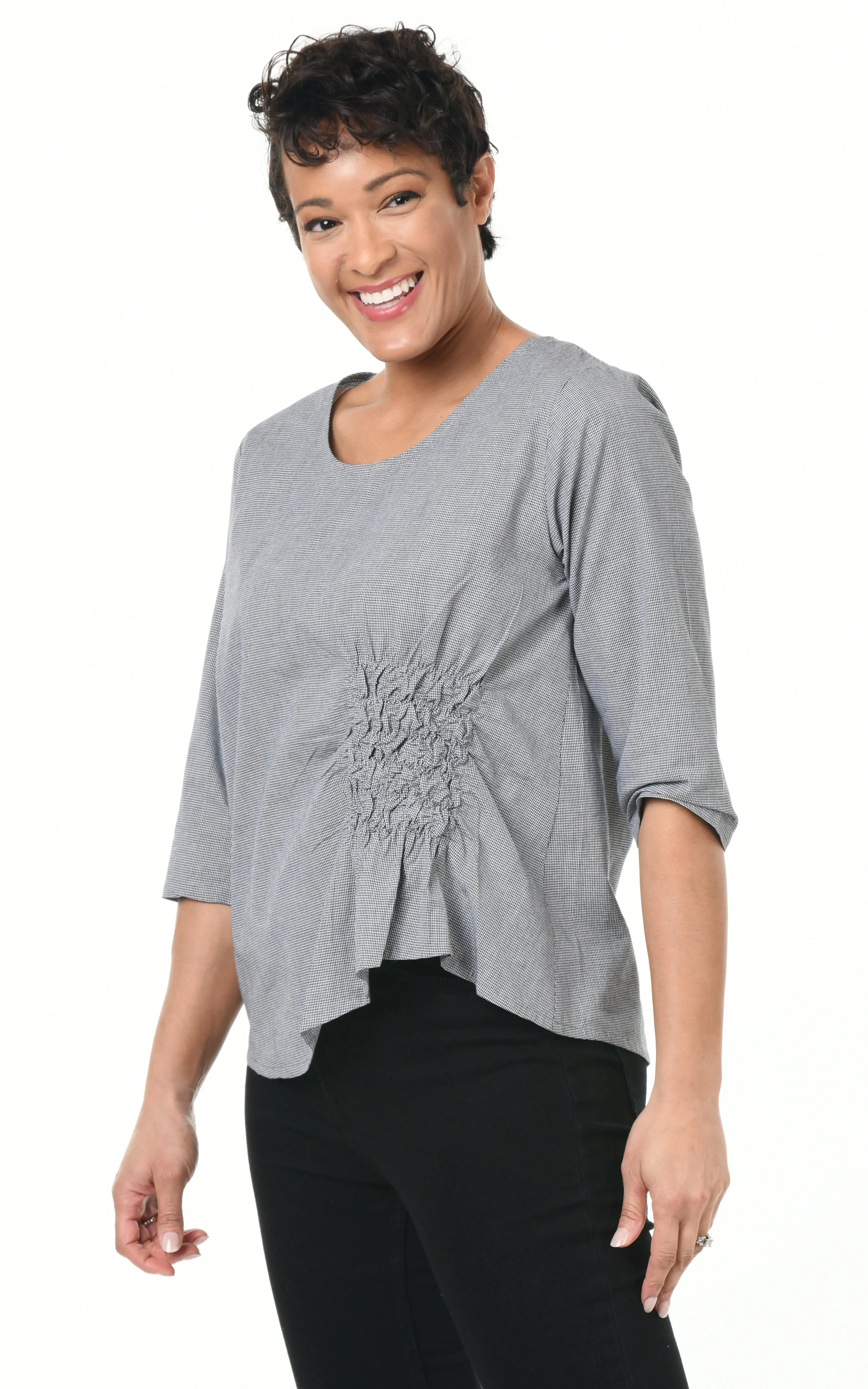 Olga Womens Top in Camden Check