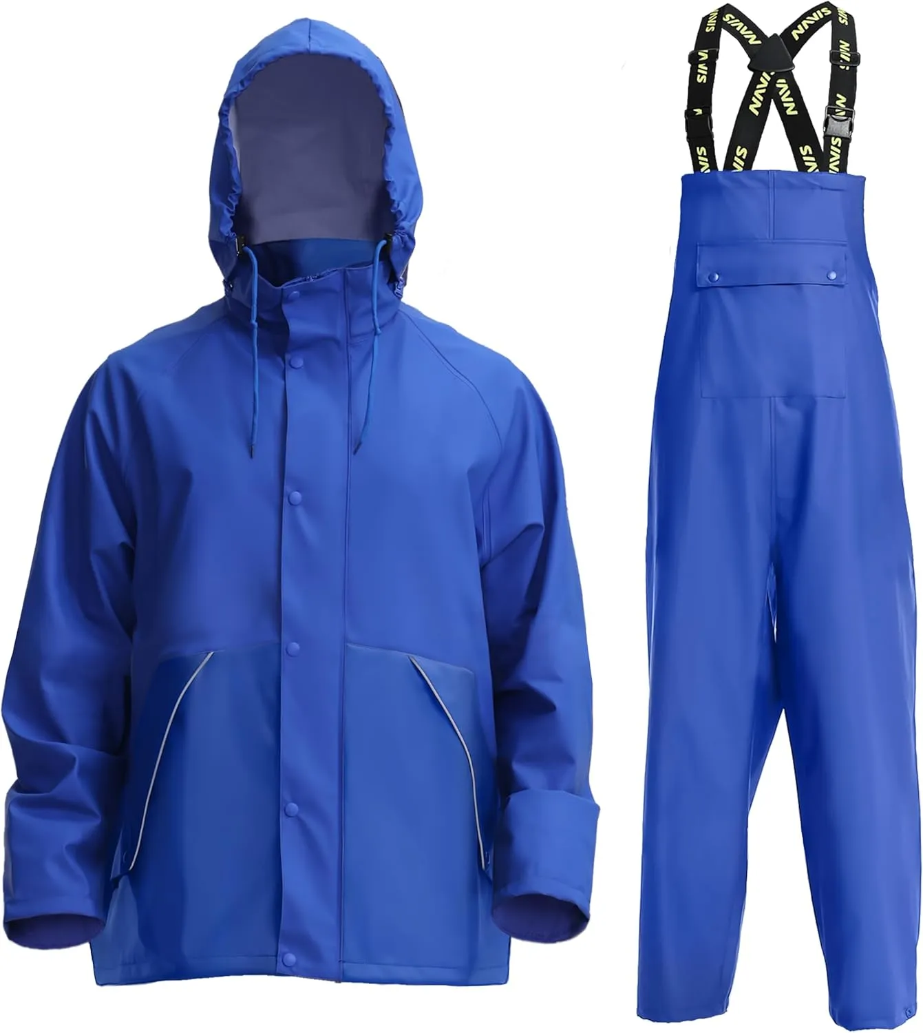 Rain Suit for Men Heavy Duty Workwear Waterproof Jacket with Pants 3 Pieces
