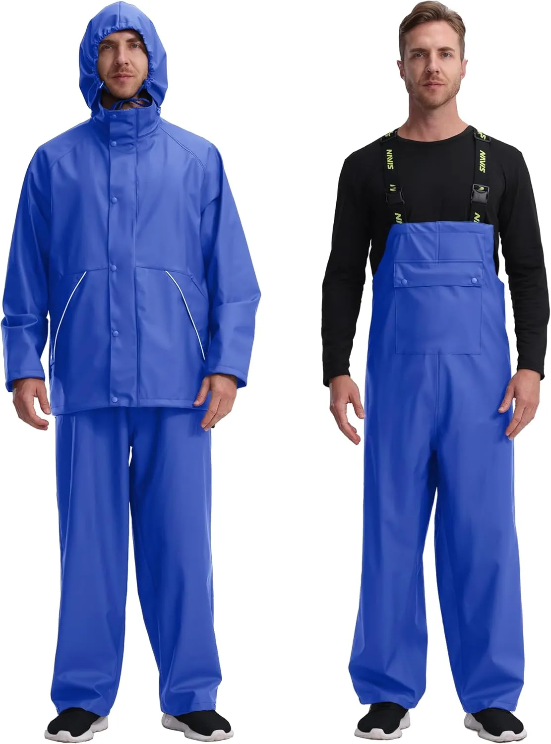 Rain Suit for Men Heavy Duty Workwear Waterproof Jacket with Pants 3 Pieces