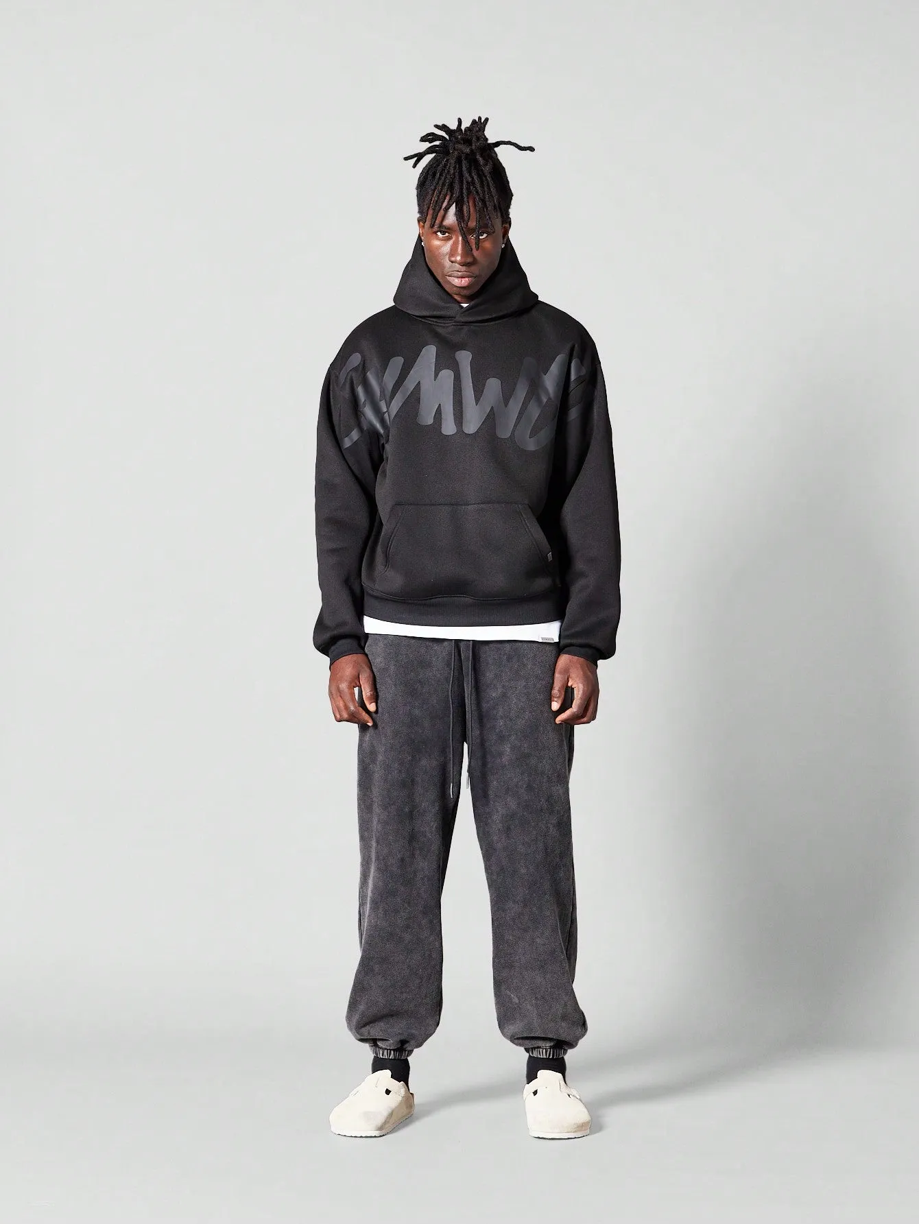 Regular Fit Overhead Hoodie With Graffiti Graphic Print