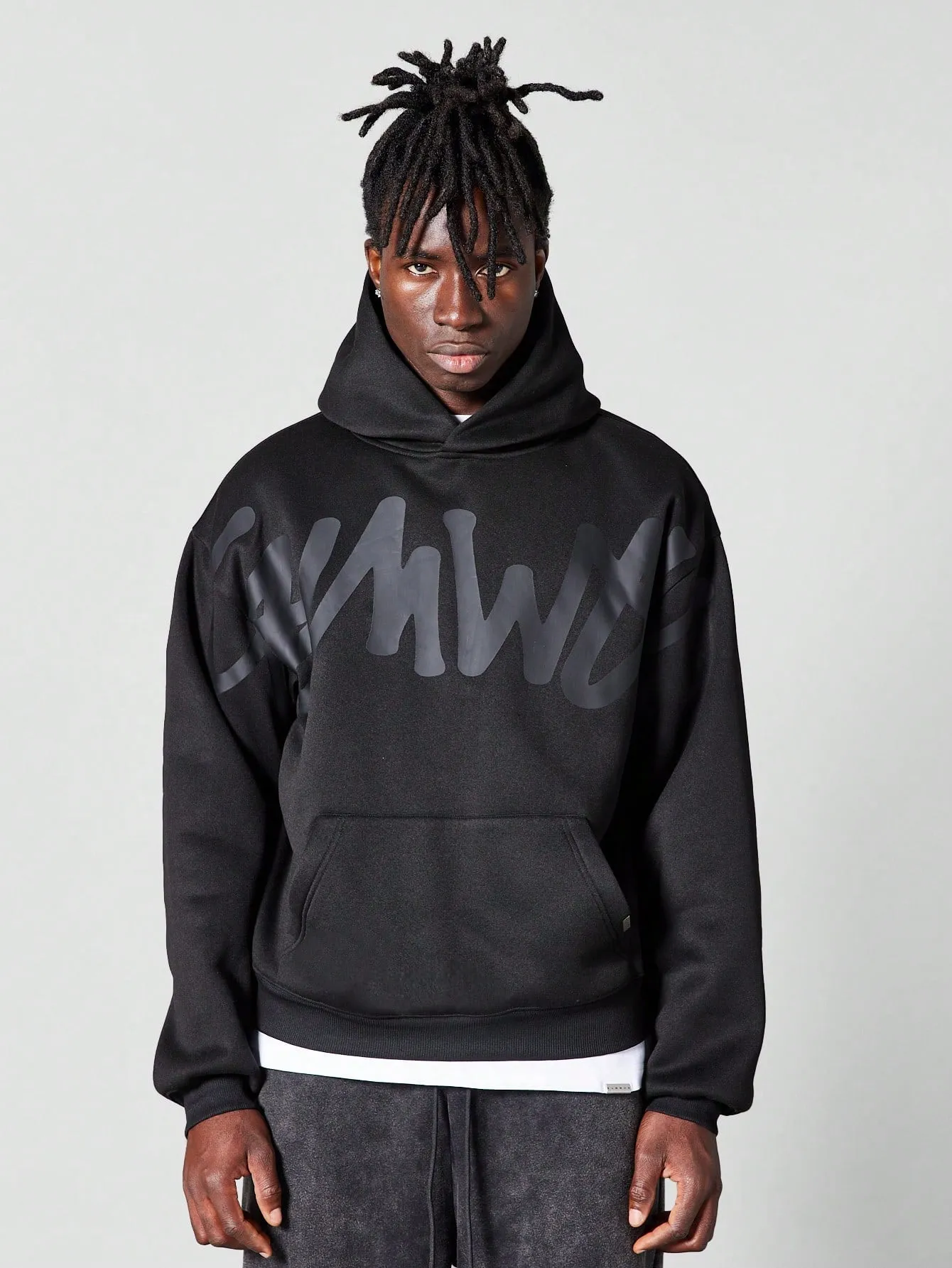Regular Fit Overhead Hoodie With Graffiti Graphic Print