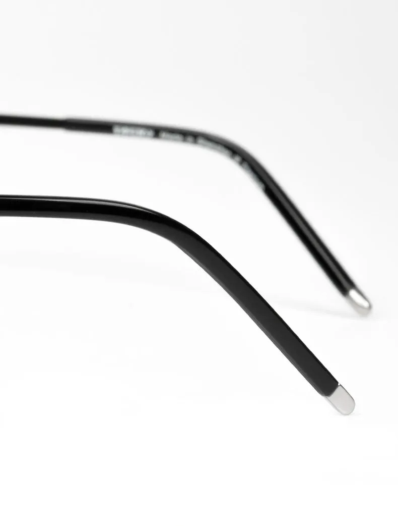 Reven Jate Men's Semi Rim Square Titanium Eyeglasses Ej8606