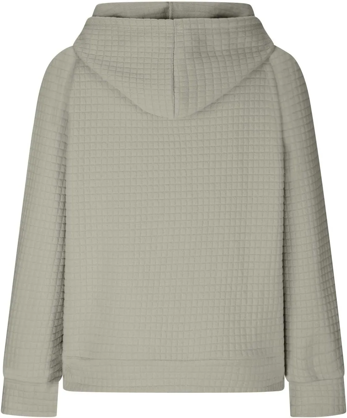 SHOPESSA Women Pullover Hoodie Sweatshirt Waffle-Knit Shacket Hooded Loose Fit Lightweight Jacket Long Sleeve Boyfriend Shirt