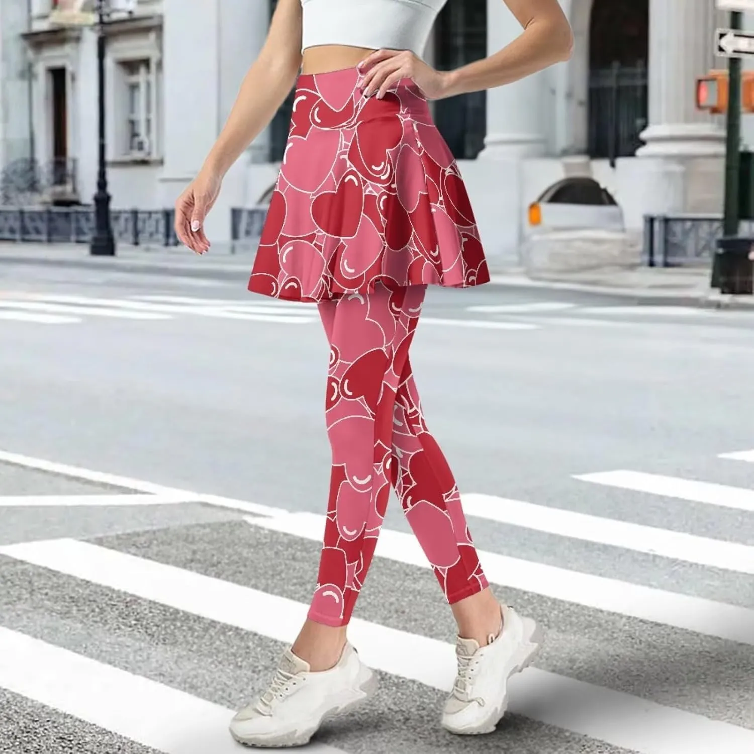 Skirted Leggings for Women Stretch High Waist Yoga Leggings with Skirts Casual Athletic Golf Tennis Skorts