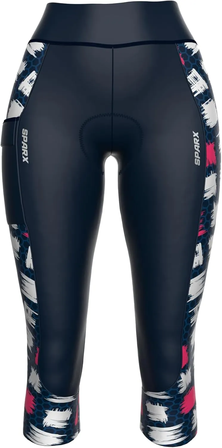 Sparx Women Padded Bike Pants Cycling Shorts Bicycle Thermal Capris 3/4 Winter Biking Tights