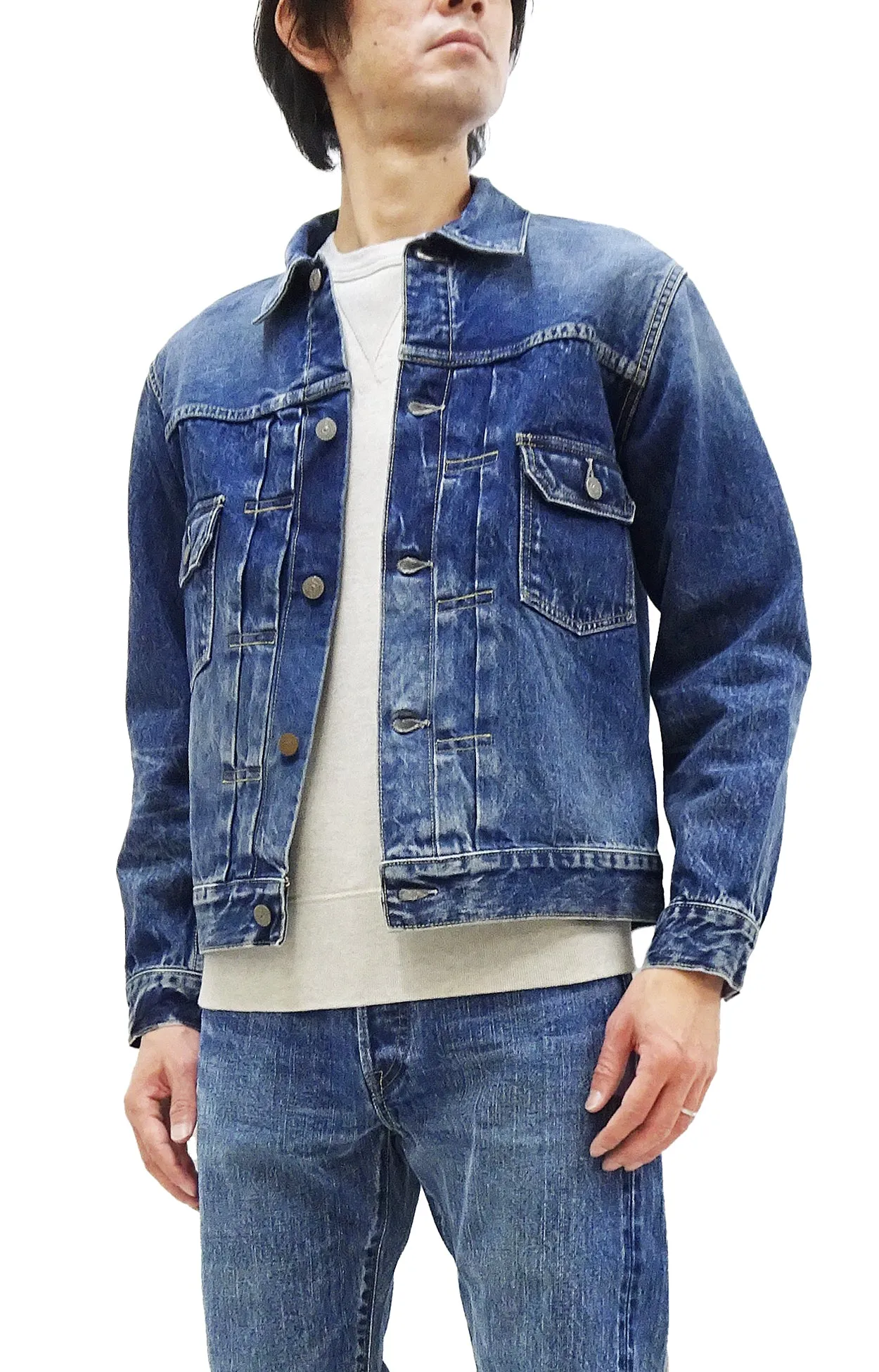 Sugar Cane Faded Denim Jacket SC11953SW Men's Type 2 Style Jean Jacket SC11953SW-429