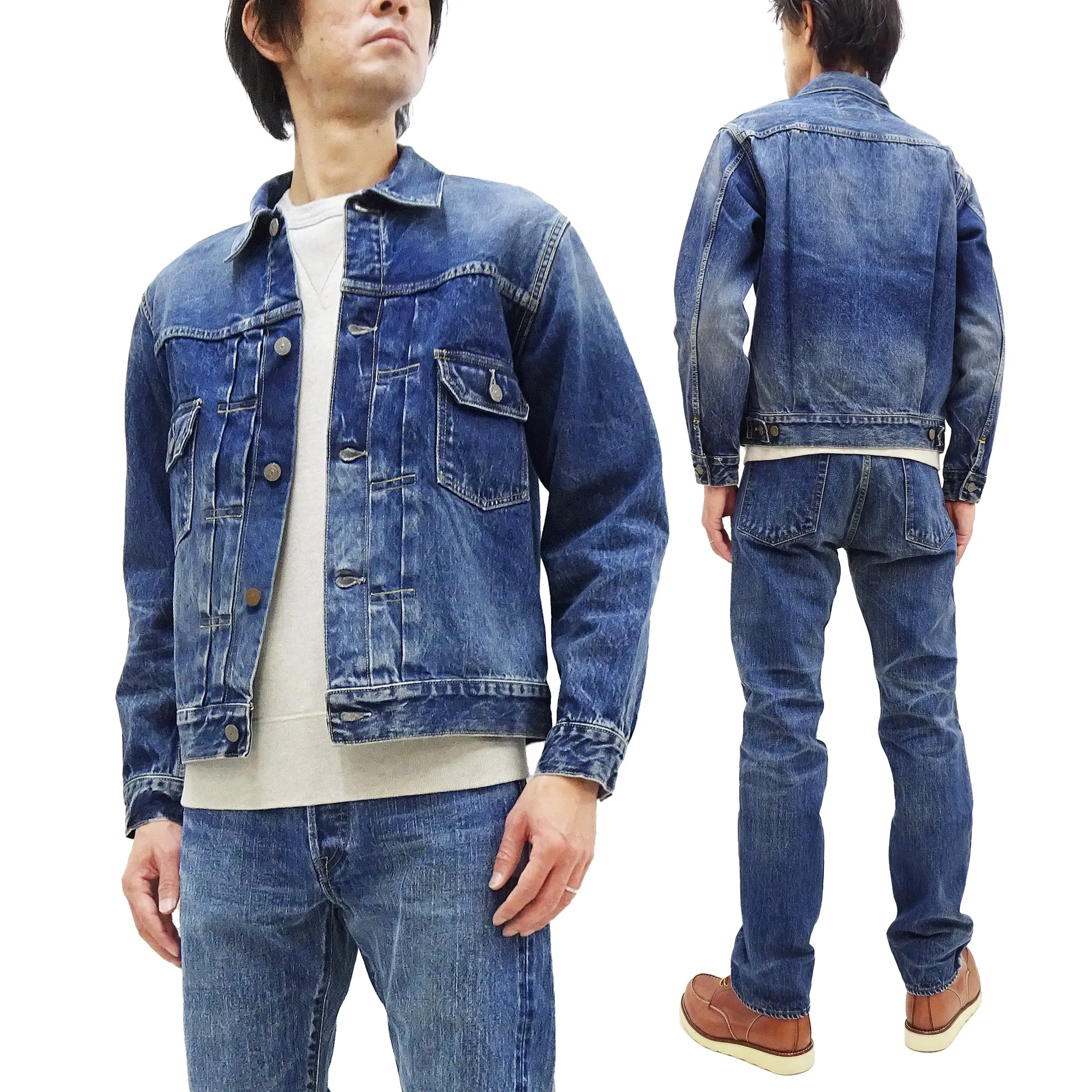 Sugar Cane Faded Denim Jacket SC11953SW Men's Type 2 Style Jean Jacket SC11953SW-429