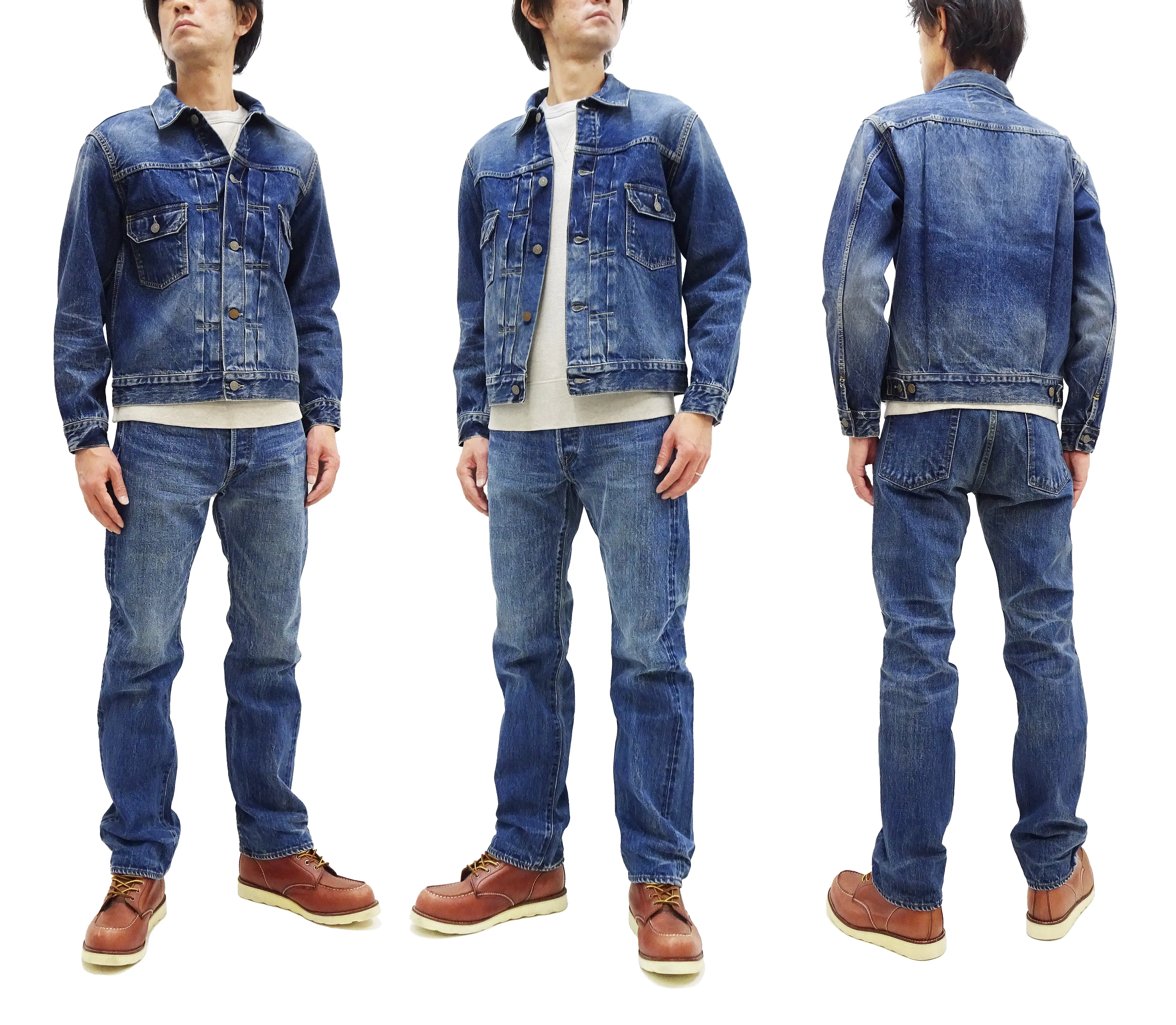 Sugar Cane Faded Denim Jacket SC11953SW Men's Type 2 Style Jean Jacket SC11953SW-429