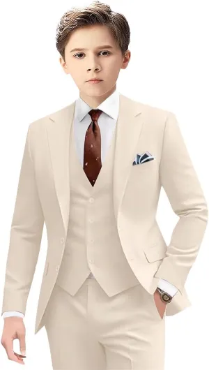 Suits for Boy Slim Fit Formal Dress Outfit Toddler Suit Blazer Vest Pants Kis Tuxedos