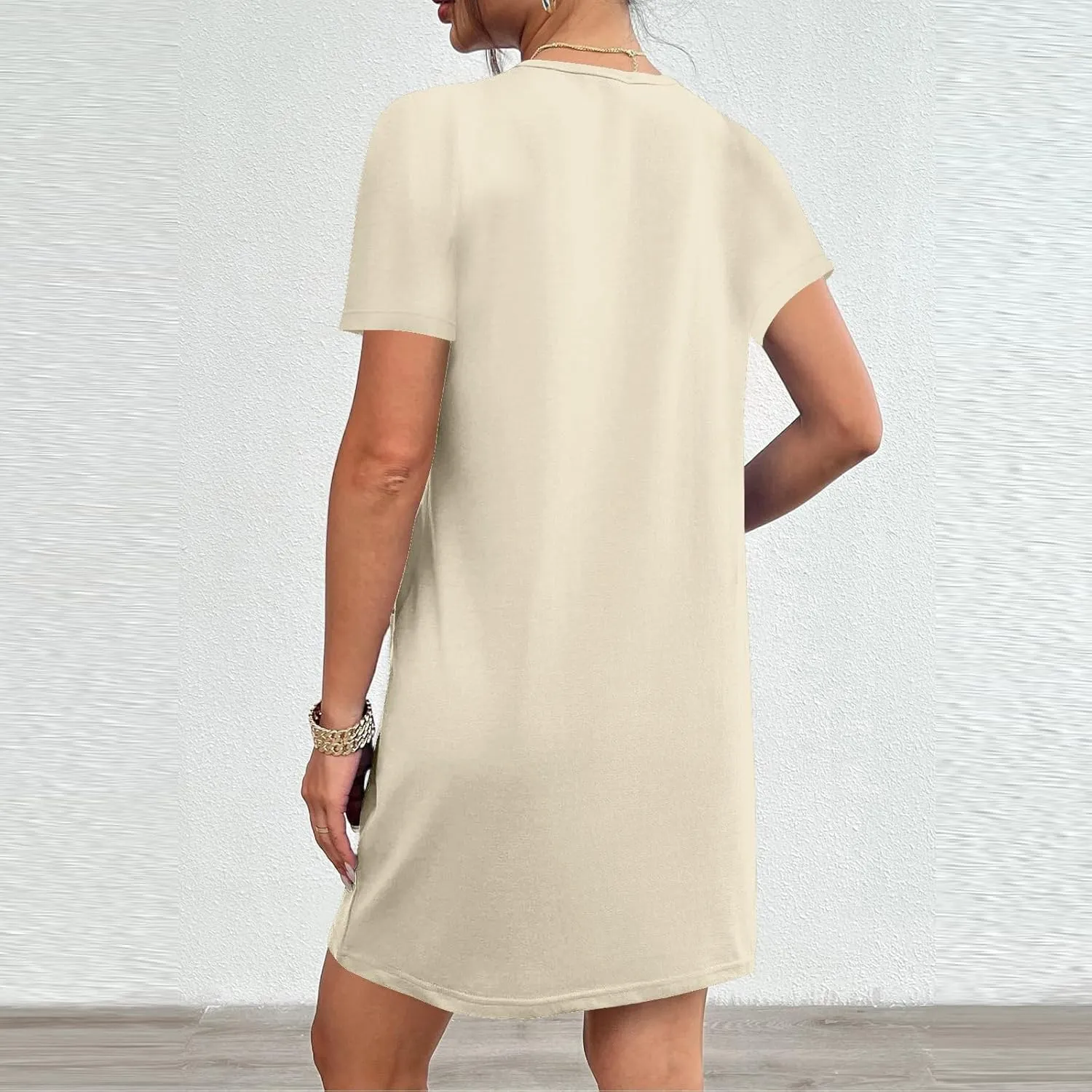 Summer Dresses Women Short Sleeve Mini Dress Fitted Loose Flowy Dresses Women Casual Spring Summer