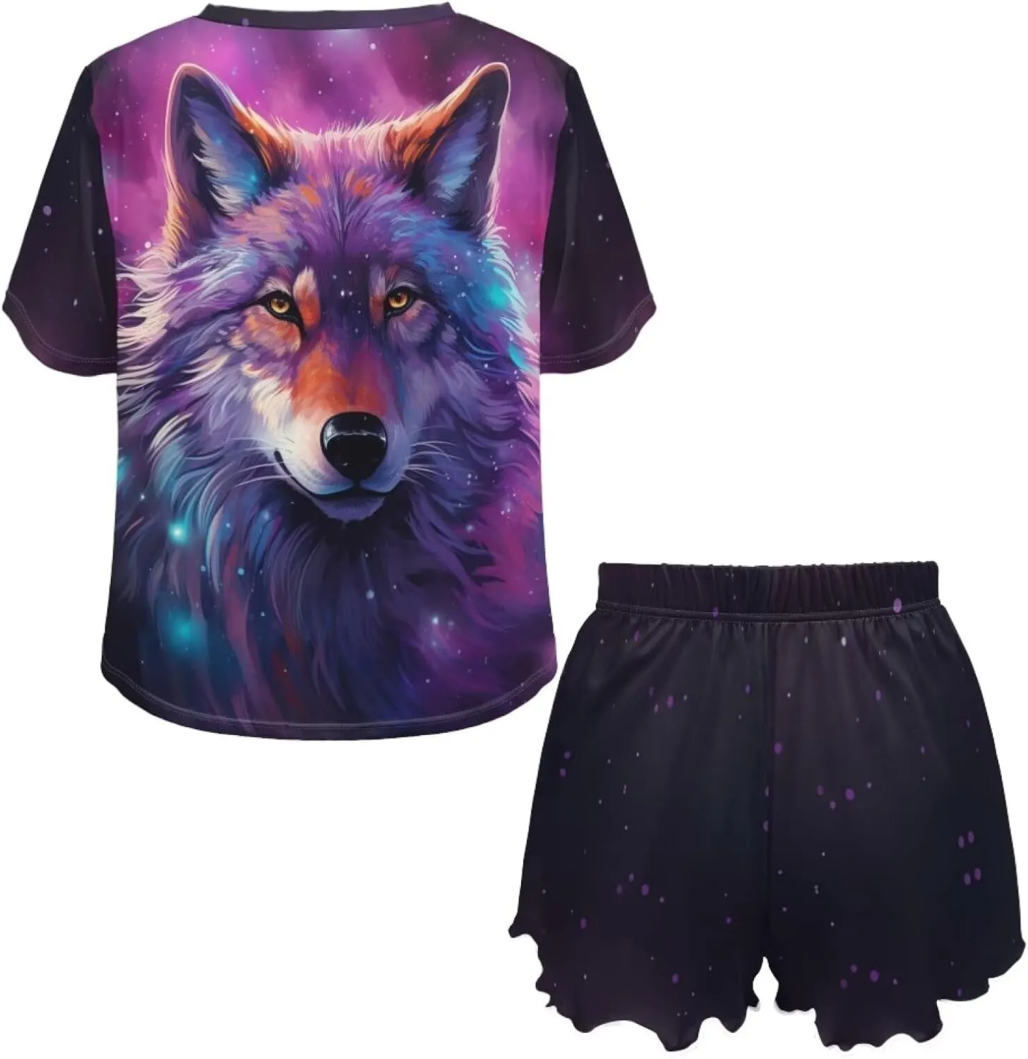 Summer Pajamas Set for Women Short Sleeve T Shirt with Shorts Sleepwear