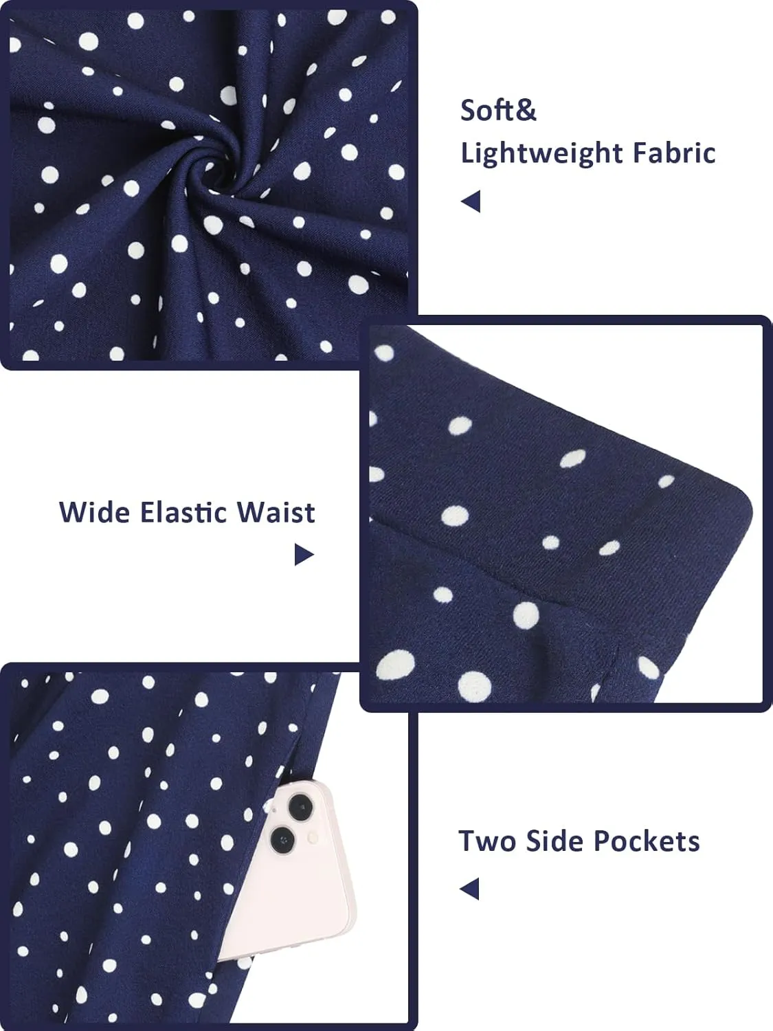 Sureple Skirts for Women Knee Length for Work Fall Elastic High Waist A-Line Flare Skirt Ruffle Hem with Pockets