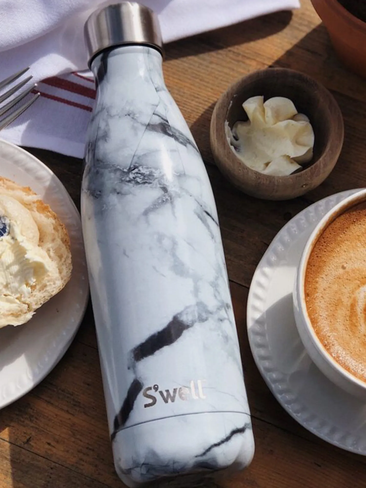S'well Original Bottle 17oz, White Marble