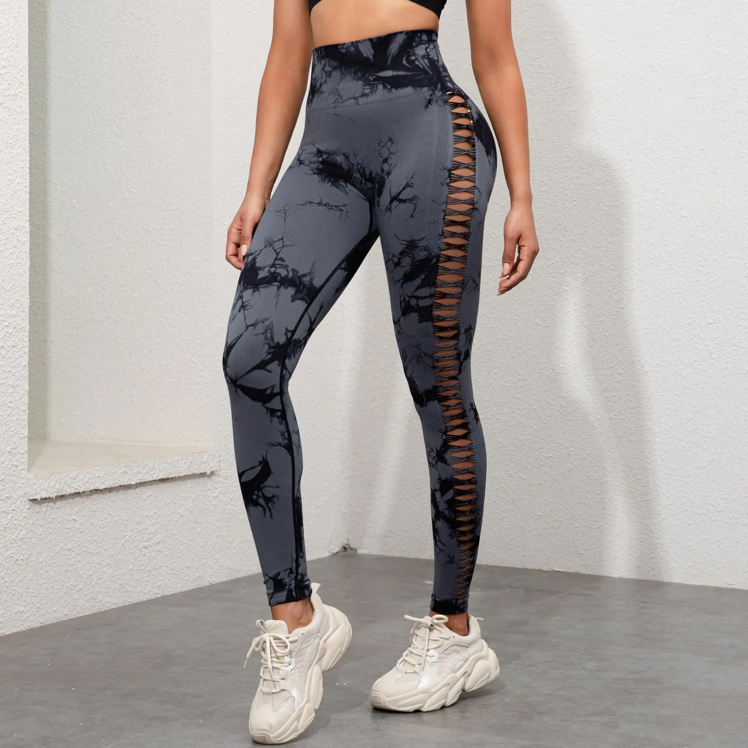 Tie Dye Sexy Leggings for Women High Waist Yoga Pants, Scrunch Butt Lifting Elastic Tights