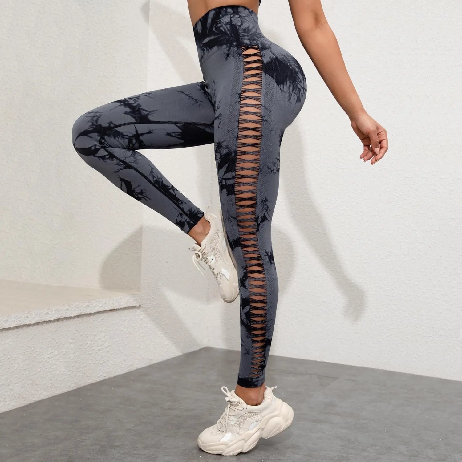 Tie Dye Sexy Leggings for Women High Waist Yoga Pants, Scrunch Butt Lifting Elastic Tights