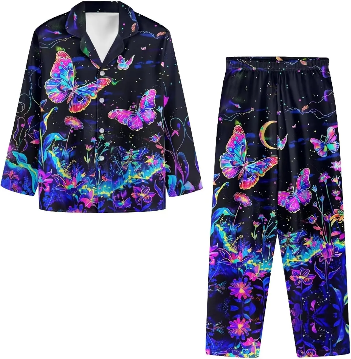 Upetstory Button Down Pajamas Sets for Women Sleepwear Long Sleeve Loungewear