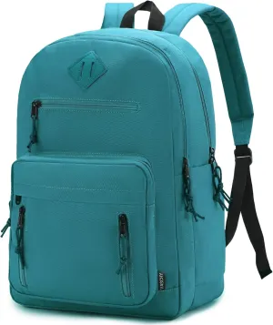 VASCHY School Backpack,Two Compartments Daypack Bookbag Schoolbag for High School Teen Boy Girls/College/Work/Men Women Green