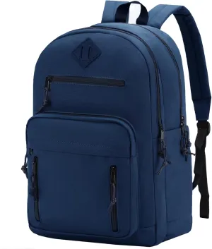 VASCHY School Backpack,Two Compartments Daypack Bookbag Schoolbag for High School Teen Boy Girls/College/Work/Men Women Navy