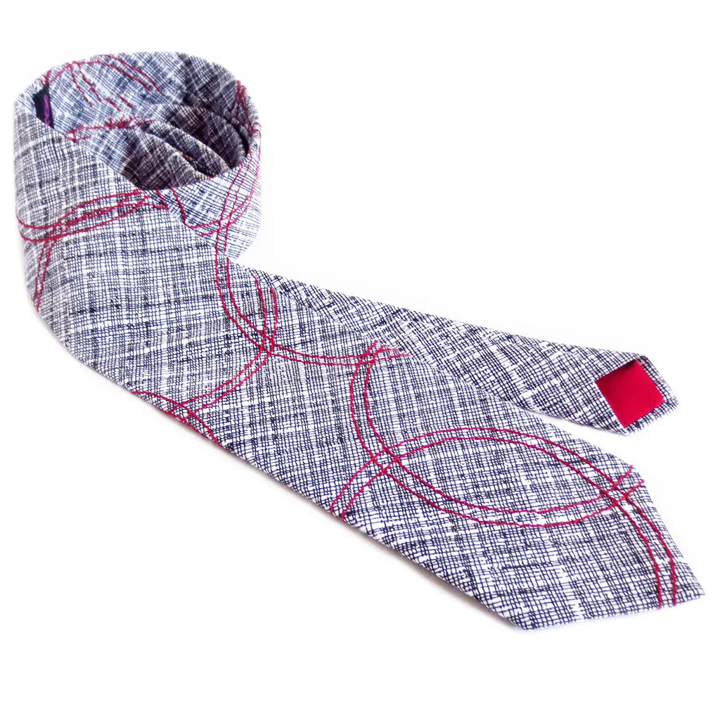 venn in red necktie