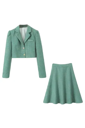 'Victoria' Tweed Suit Jacket & Skirt Set